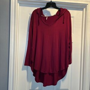 Poof! Women's Burgundy Hooded Top